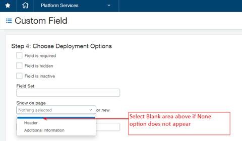 Custom Field Choose None