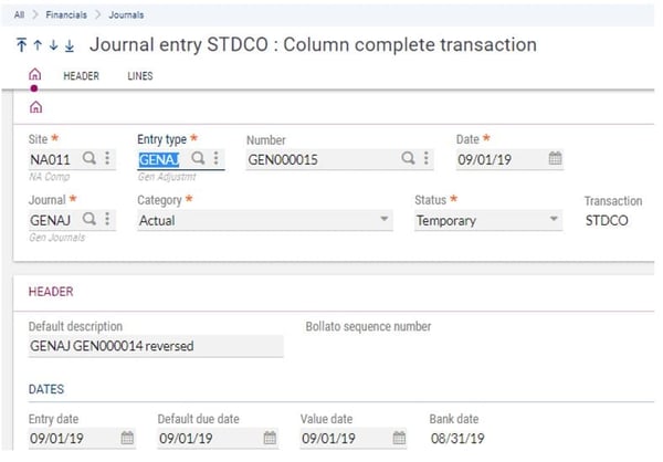 Journal Entry STDCO2