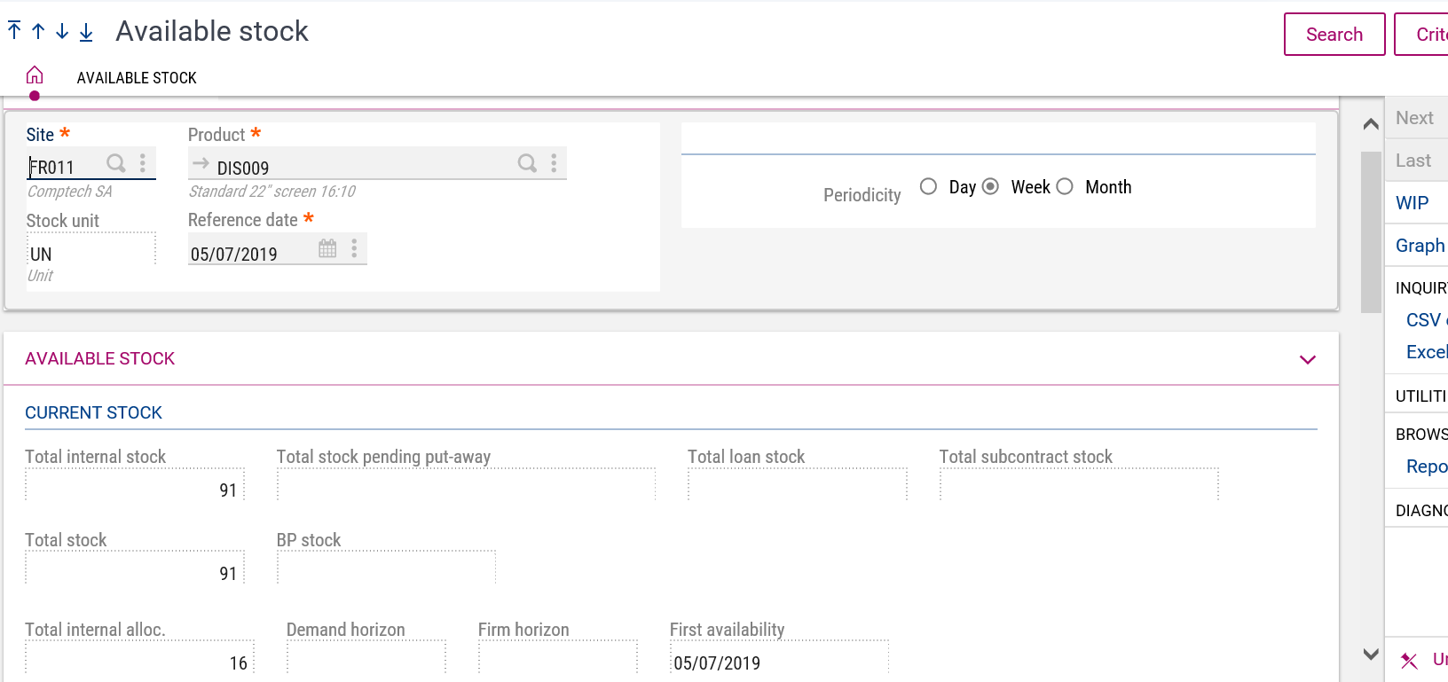 Stock Availability on Sales Order Lines