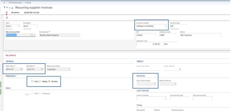 1- Recurring Supplier Invoices