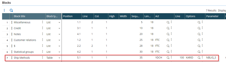 Sage X3 Ship Methods Block