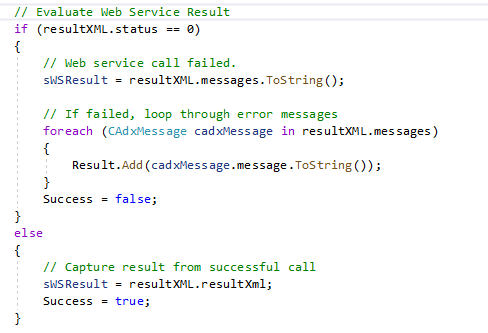 Webservice Evaluate Result