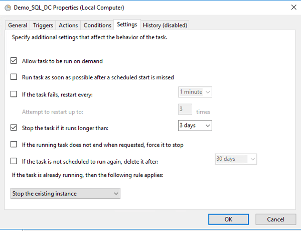 Perfmon 05 - Figure 06 - Task Scheduler Settings