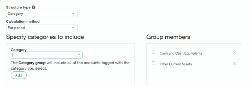 Using the Category structure type will include all of the accounts tagged with the category you select-1