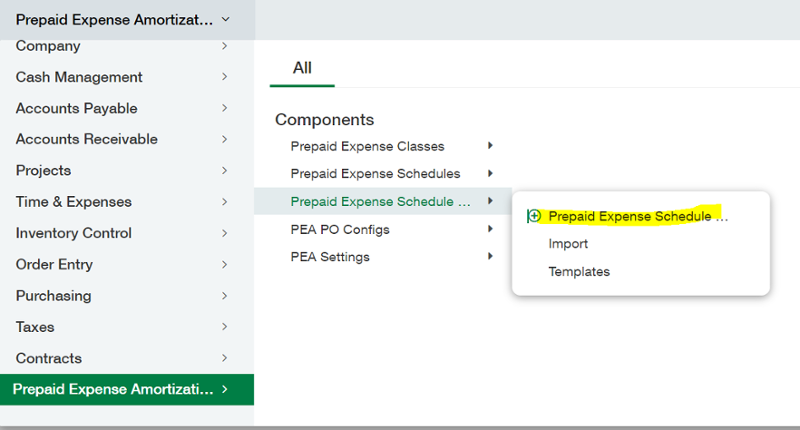 How to Create a Prepaid Item in Sage Intacct