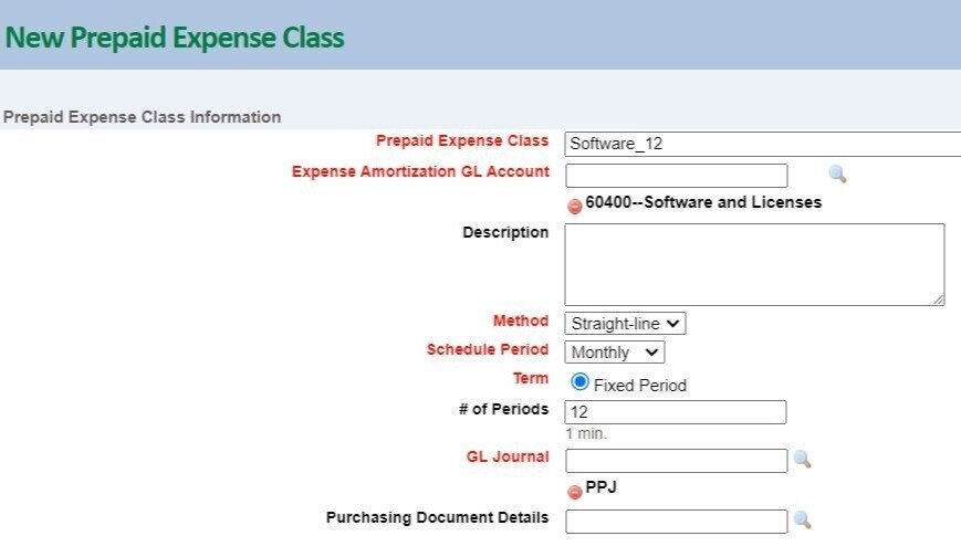 How to Create a Prepaid Item in Sage Intacct