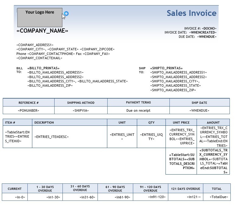 Sage Intacct Sales Invoice Over 121 Days
