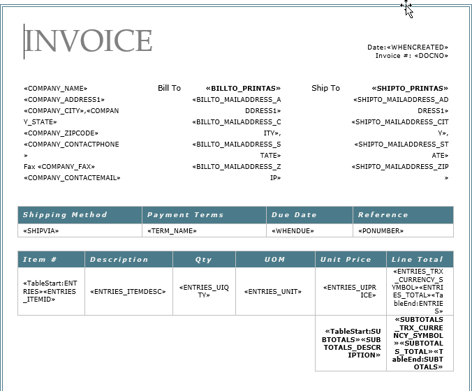 Sage Intacct Sales Invoice - Sample 2