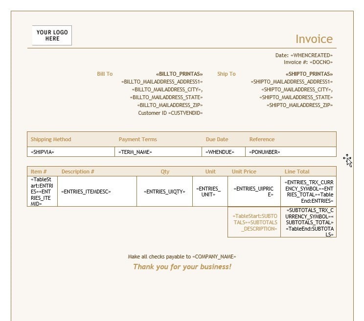 Sage Intacct Sales Invoice - Sample 4