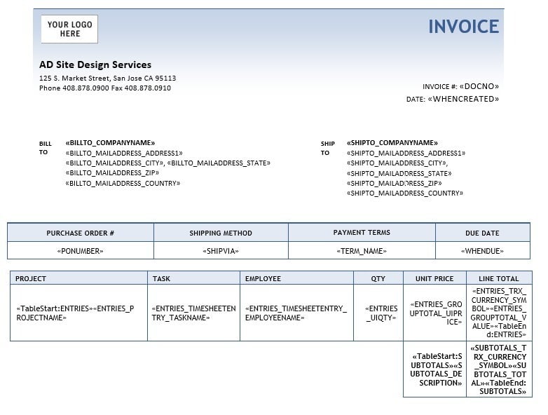 Sage Intacct Sales Invoice - Sample 5