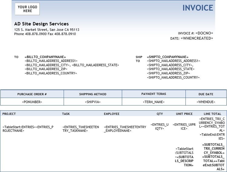 Sage Intacct Sales Invoice - Sample 6