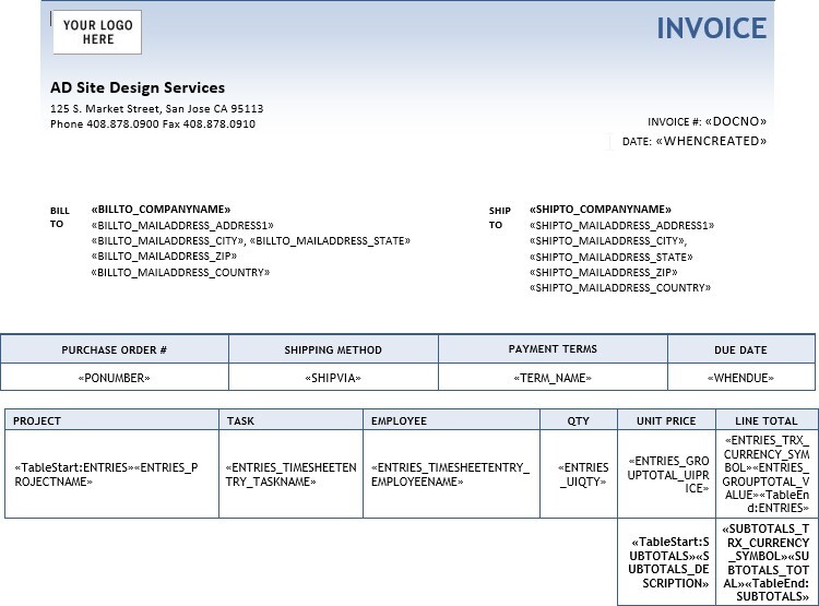 Sage Intacct Sales Invoice - Sample 7