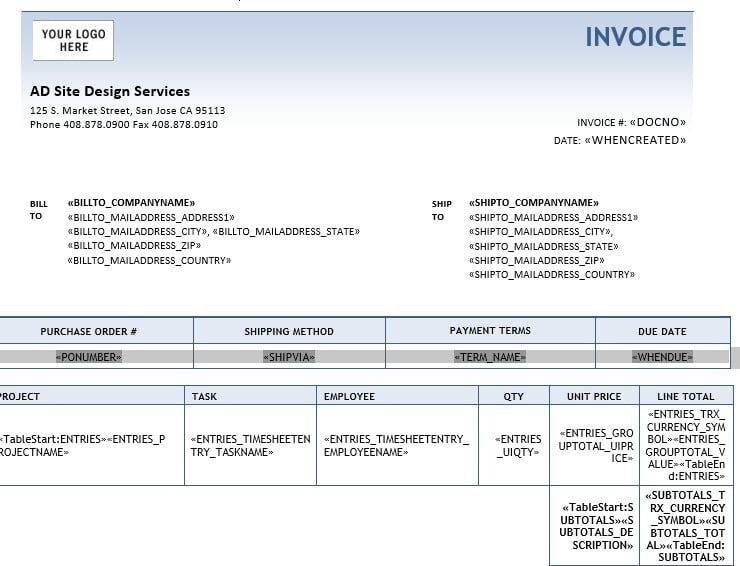 Sage Intacct Sales Invoice - Sample 8