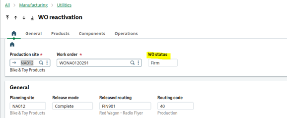 How to Close and Reactivate a Work Order in Sage X3