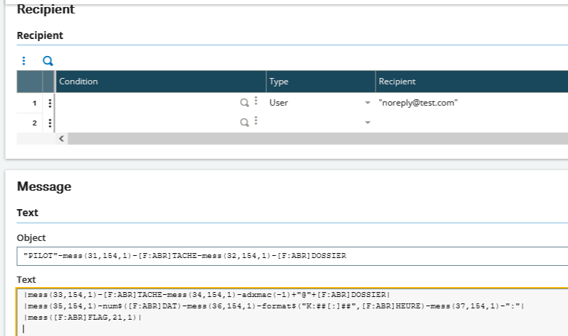 Select the Recipients for each condition (5-1)