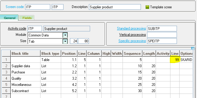 Sage X3 Supplier Grid