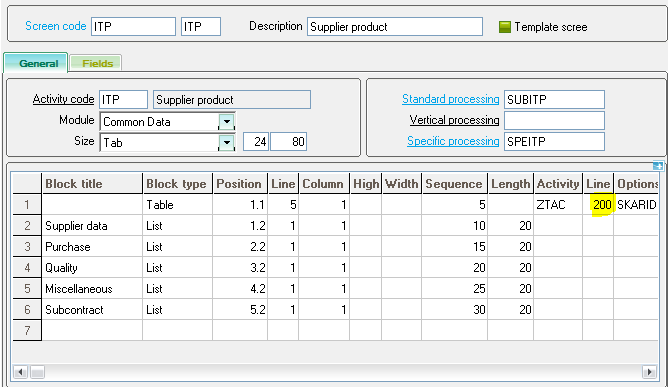 Sage X3 Activity Code