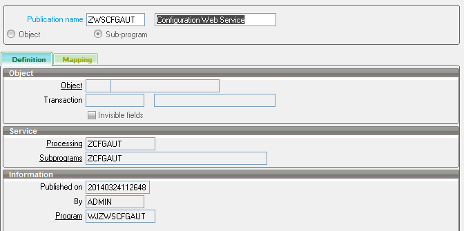 Sage ERP X3 Web Service Name