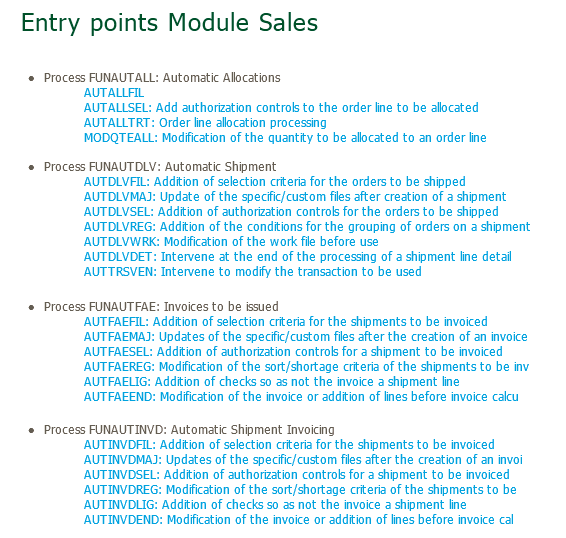 Sage X3 Entry Points for Module Sales