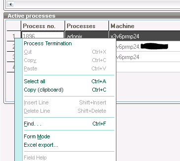 Sage ERP X3 Process Termination