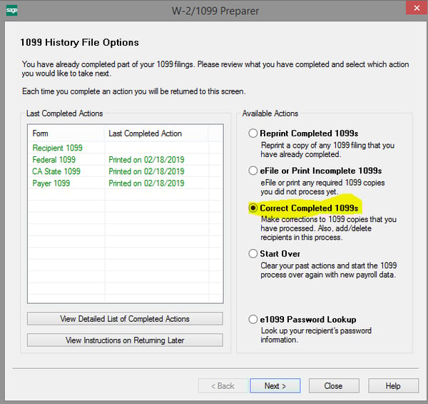 1099 post- History File Options
