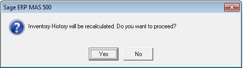 Sage 500 ERP Inventory History