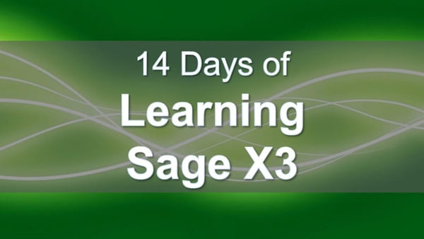 14 Days of Learning Sage X3
