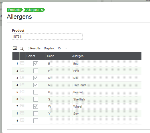 Sage X3 Allergen Tracking