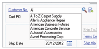 Sage 100 ERP Auto Complete