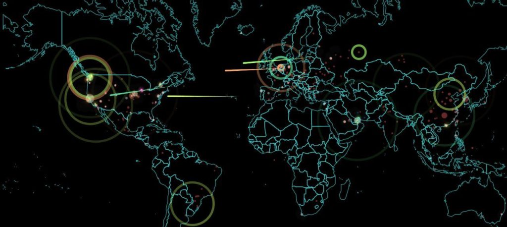 Real-time cybersecurity attacks globally