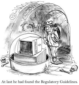 At last he had found the Regulatory Guidlines.