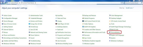 Sage 500 Control Panel Personalization