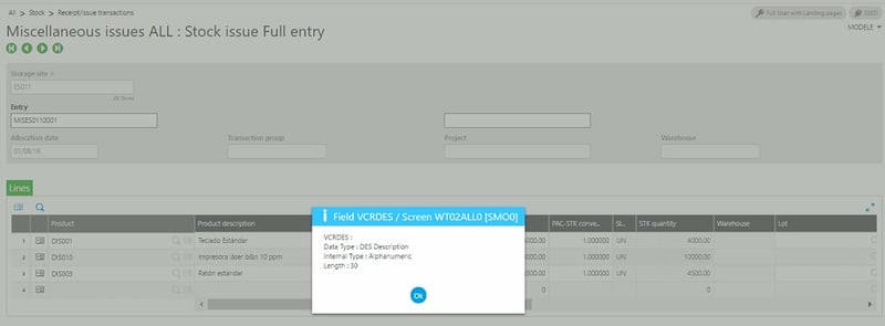 Sage X3 Function Key Help