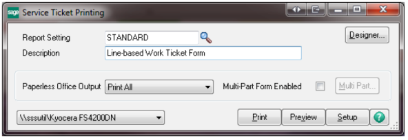 JobOps Service Ticket Printing Prompt