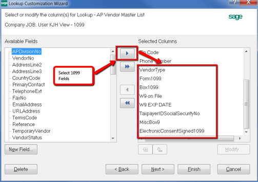 Sage 100 Lookup Wizard