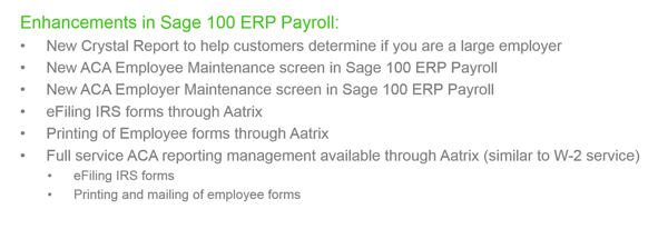 Sage 100 ERP Payroll Enhancements