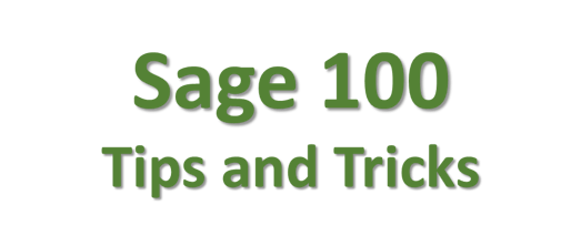 Sage 100 Tips and Tricks