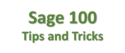 Sage 100 Tips and Tricks