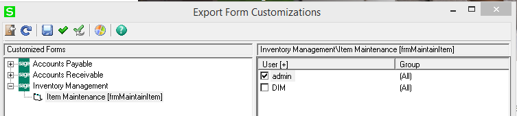 Sage 500 Export Form Customizations