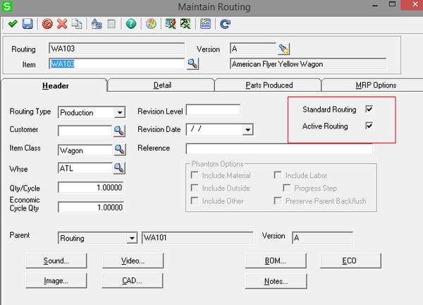 Sage 500 Maintain Routing
