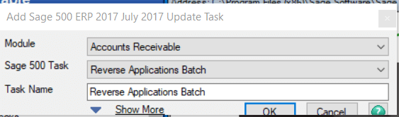 Sage 500 Update Task
