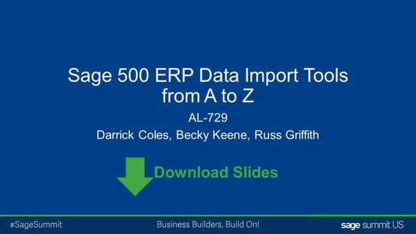 Sage 500 data import tools