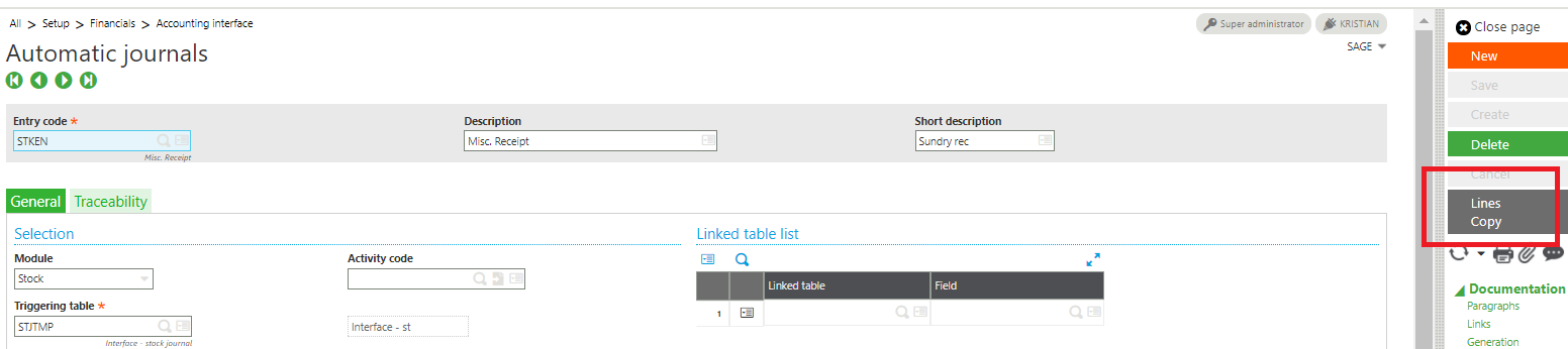 Sage X3 Automatic Journals