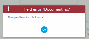 Sage X3 Field Error Doc Number