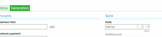 Sage X3 Generation Bank Field