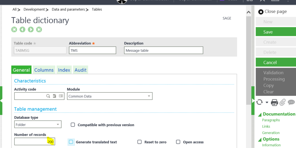 Sage X3 Increase Manufacturing Message Record Count