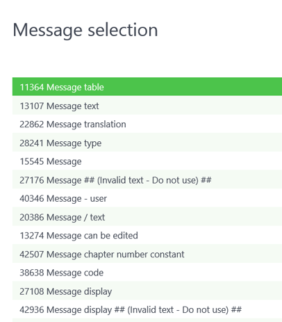 Sage X3 Operations Message Selection