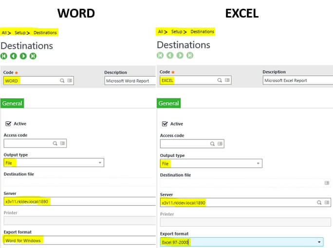 Sage X3 Print Destinations