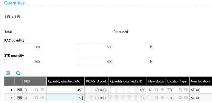 Sage X3 Quantities Grid