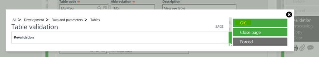 Sage X3 Table Validation